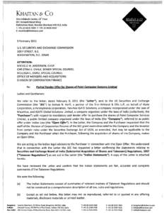 Incoming Letter: Patni Computer Systems Limited