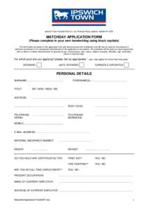 APPLICATION FOR THE POST OF STEWARD