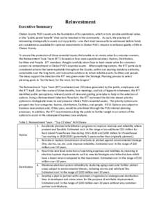 Executive Summary  Reinvestment Chelan County PUD’s assets are the foundation of its operations, which in turn provide additional value, or the “public power benefit” that can be invested in the community. As such,