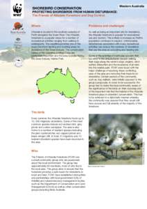 Western Australia  SHOREBIRD CONSERVATION PROTECTING SHOREBIRDS FROM HUMAN DISTURBANCE: The Friends of Attadale Foreshore and Dog Control.