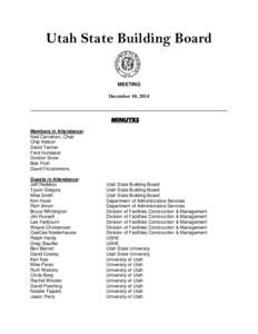 Utah State Building Board  MEETING December 10, 2014  MINUTES