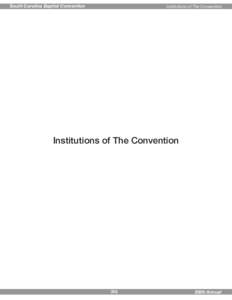 South Carolina Baptist Convention  Institutions of The Convention Institutions of The Convention