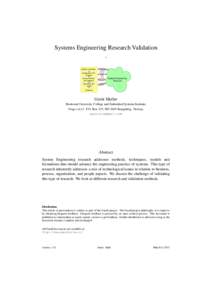 Systems Engineering Research Validation problem exploration background of SE research research method and validation