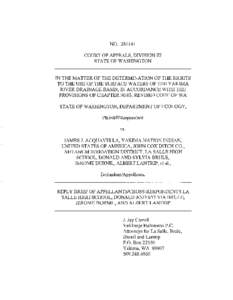 Yakima Adjudication - Court of Appeals, Division III, of the State of Washington Reply Brief of Apopellant/Cross Respondent La Salle High School, Donald and Sylvia Brule, Jerome Durnil, and Albert Lantrip