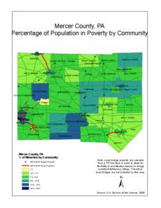 Mercer County, PA Percentage of Population in Poverty by Community JAMESTOWN GREENE  WEST SALEM