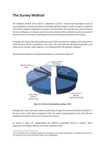 The Survey Method The Graduate Outlook Survey (GOS) is undertaken as both a focused and meaningful review of current graduate recruitment practices in Australia and New Zealand, as well as to gain an indication of the fu