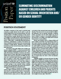 Position Paper No. 9 • NovemberELIMINATING DISCRIMINATION