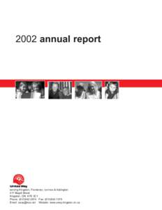 2002 annual report  serving Kingston, Frontenac, Lennox & Addington 417 Bagot Street Kingston, ON K7K 3C1 Phone: ([removed]Fax: ([removed]