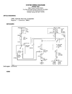 SYSTEM WIRING DIAGRAMS Article Text 1986 Toyota Corolla (RWD) For Rse 555 Main Street Clarksville Va[removed]Copyright © 1997 Mitchell International Thursday, February 28, [removed]:01PM
