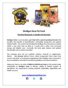 Microsoft Word - Mulligan Stew Pet Food Overview.docx