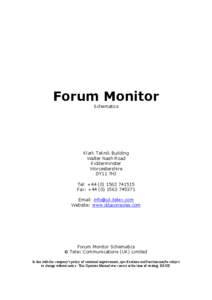 Forum Monitor Schematics Klark Teknik Building Walter Nash Road Kidderminster