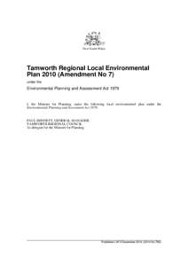 New South Wales  Tamworth Regional Local Environmental Plan[removed]Amendment No 7) under the