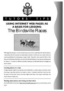 T U T O R S ’  T I P S USING INTERNET WEB PAGES AS A BASIS FOR LESSONS: