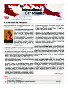 The International Canadianist International Council for Canadian Studies  January 2005