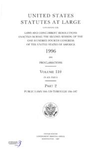 U N I T E D STATES S T A T U T E S AT LARGE CONTAINING THE LAWS AND CONCURRENT RESOLUTIONS ENACTED DURING THE SECOND SESSION OF THE