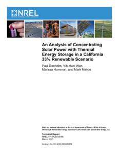 Analysis of Concentrating Solar Power with Thermal Energy Storage in a California 33% Renewable Scenario