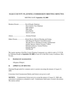 ELKO COUNTY PLANNING COMMISSION MEETING MINUTES