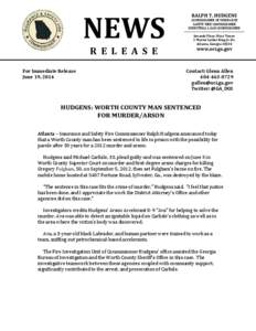 NEWS R E L E A S E For Immediate Release June 19, 2014