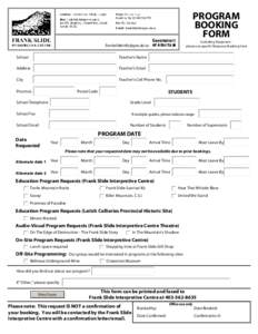 PROGRAM BOOKING FORM [removed]