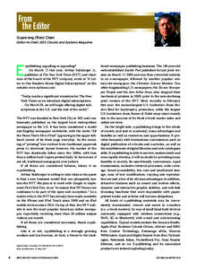 From the Editor Guanrong (Ron) Chen Editor-in-Chief, IEEE Circuits and Systems Magazine  E