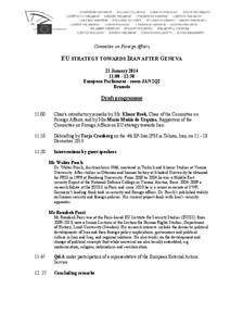 Committee on Foreign Affairs  EU STRATEGY TOWARDS IRAN AFTER GENEVA 21 January[removed]:[removed]:30 European Parliament - room JAN 2Q2