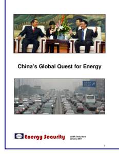 China’s Global Quest for Energy  LCDR Cindy Hurst January