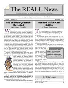 The official newsletter of the Rational Examination Association of Lincoln Land “It’s a very dangerous thing to believe in nonsense.” — James Randi Volume 7, Number 11  November 1999