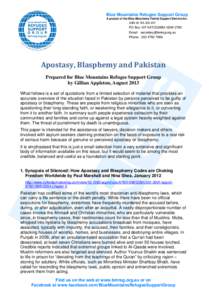 Microsoft Word - ApostasyBlasphemyPakistan1308.docx