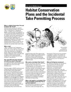 U.S. Fish & Wildlife Service  Habitat Conservation Plans and the Incidental Take Permitting Process What is a Habitat Conservation Plan and