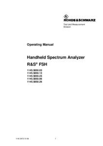Operating Manual R&S FSH3
