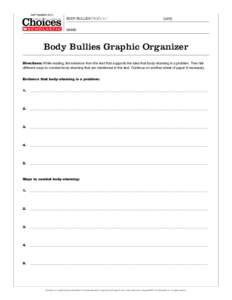 september 2014 THE CURRENT HEALTH & LIFE-SKILLS MAGAZINE FOR TEENS ™  BODY BULLIES Pages 4-7