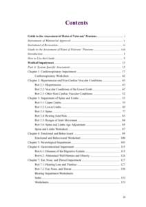 Contents Guide to the Assessment of Rates of Veterans Pensions .................................... i Instruments of Ministerial Approval........................................................................ v Instru