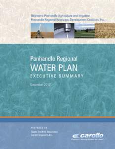 Panhandle Regional Water Plan executive summary								 The Importance of Water in the Panhandle Water supply and use is critical to all residents and businesses in the Oklahoma Panhandle. In addition to meeting the dai