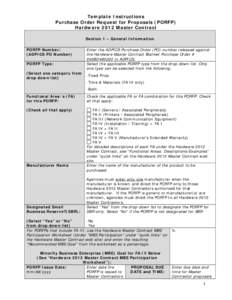 Template Instructions Purchase Order Request for Proposals (PORFP) Hardware 2012 Master Contract Section 1 – General Information PORFP Number: (ADPICS PO Number)