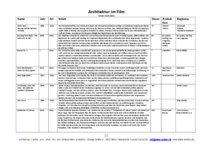 Microsoft Word - Übersicht Architektur im Film[removed]