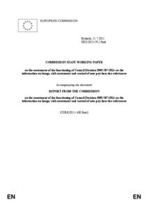 EUROPEAN COMMISSION  Brussels, [removed]SEC[removed]final  COMMISSION STAFF WORKING PAPER