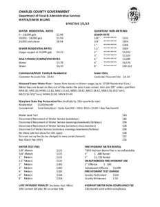 CHARLES COUNTY GOVERNMENT Department of Fiscal & Administrative Services WATER/SEWER BILLING EFFECTIVE[removed]WATER RESIDENTIAL RATES 0 – 18,000 gals