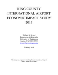 KING COUNTY INTERNATIONAL AIRPORT ECONOMIC IMPACT STUDY[removed]William B. Beyers