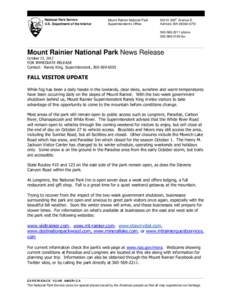 National Park Service U.S. Department of the Interior Mount Rainier National Park Superintendent’s Office