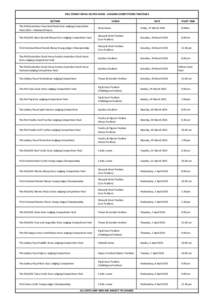 2015 SYDNEY ROYAL EASTER SHOW - JUDGING COMPETITIONS TIMETABLE SECTION VENUE  DATE