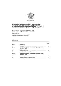 Queensland  Nature Conservation Legislation Amendment Regulation (No[removed]Subordinate Legislation 2014 No. 263 made under the