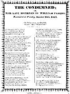 THE CONDEMNED; OR, THE LAST MOMENTS OF WILLIAM PERRIE Executed at Paisley, October 18th,