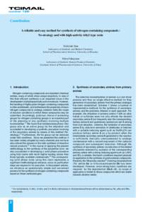 number 128  Contribution A reliable and easy method for synthesis of nitrogen-containing compounds : Ns-strategy and with high-activity trityl type resin