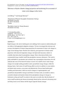 For the definitive version of this paper, see http://link.springer.com/article%2Fs13280Published 2011 in Ambio 40, doi:s13280Relevance of hydro-climatic change projectio