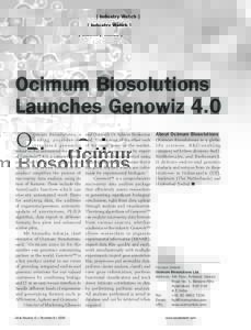 [ Industry Watch ]  INDIA Ocimum Biosolutions Launches Genowiz 4.0