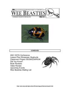 CONTENTS[removed]KSTA Conference Lesson Plan Showcase: Bughunts Classroom Project: BUGAQUARIUM Did You Know?