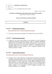 EUROPEAN COMMISSION HEALTH & CONSUMERS DIRECTORATE-GENERAL SANCO G – D[removed]STANDING COMMITTEE ON THE FOOD CHAIN AND ANIMAL HEALTH