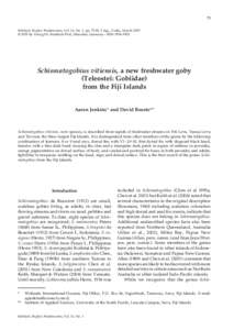 75 Ichthyol. Explor. Freshwaters, Vol. 16, No. 1, pp[removed], 3 figs., 2 tabs., March 2005 © 2005 by Verlag Dr. Friedrich Pfeil, München, Germany – ISSN[removed]