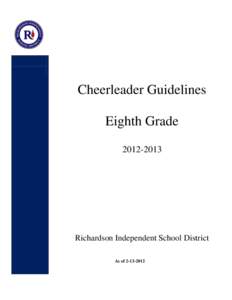 Cheerleader Guidelines Eighth Grade[removed]Richardson Independent School District As of[removed]