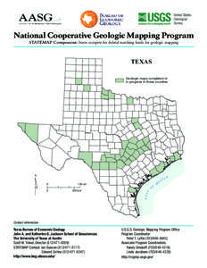 United States Geological Survey National Cooperative Geologic Mapping Program STATEMAP Component: States compete for federal matching funds for geologic mapping